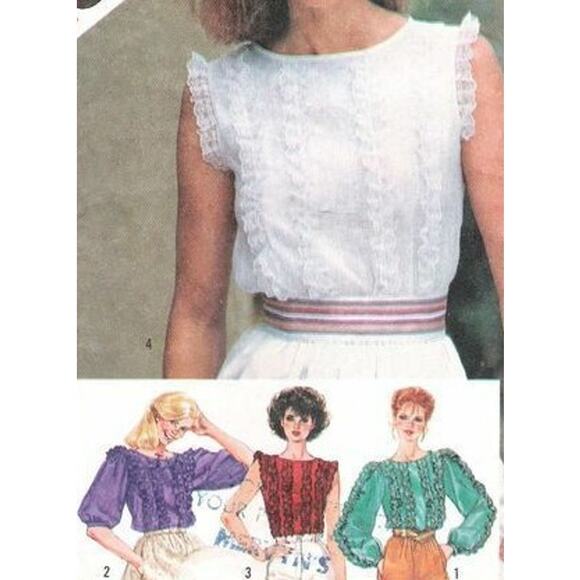 Simplicity 5941 Pattern Top Miss 12 Ruffles Coquette Hyper Feminine Lacy Shirt - Picture 1 of 7